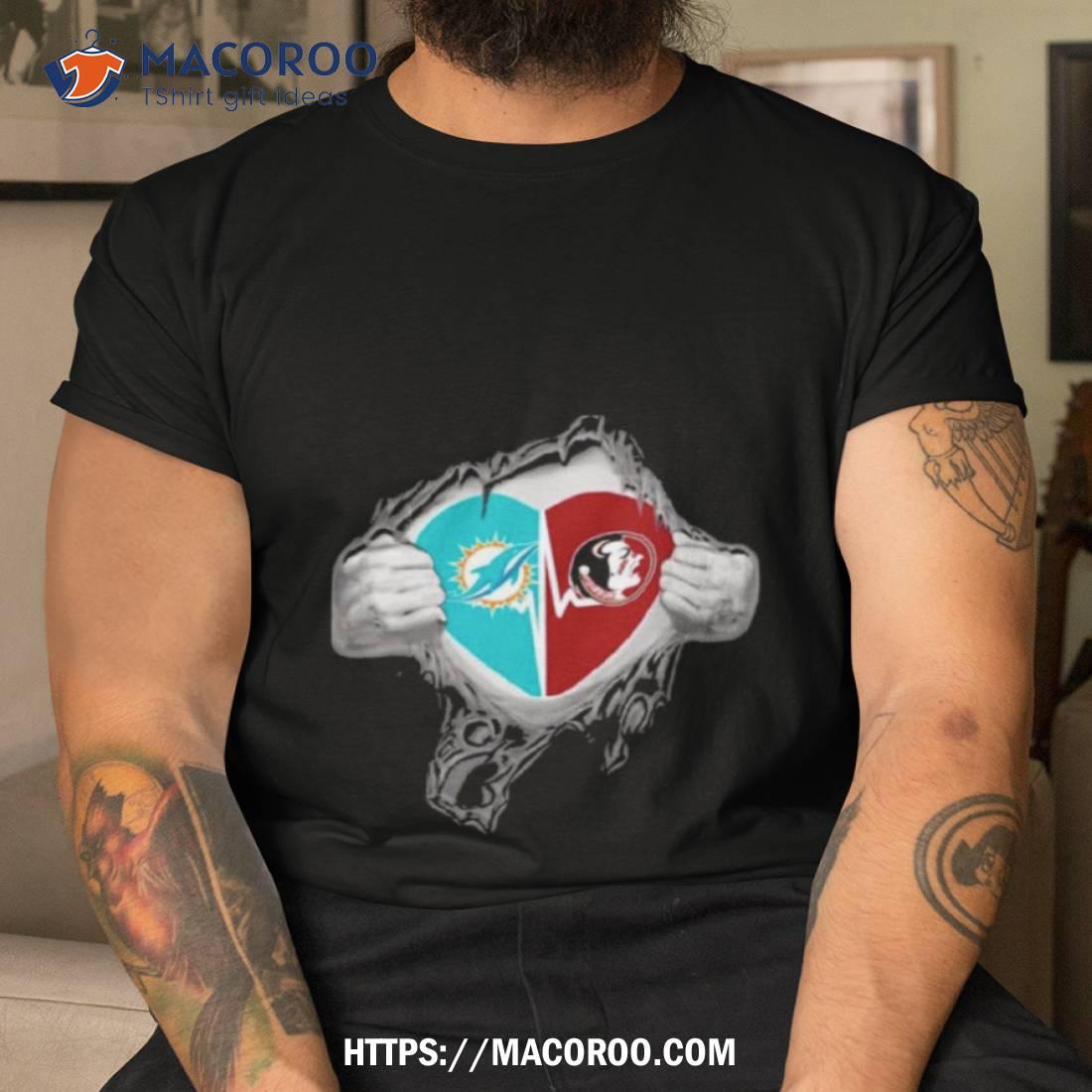 Blood Inside Me Miami Dolphins And Florida State Seminoles It's In My Heart  Shirt