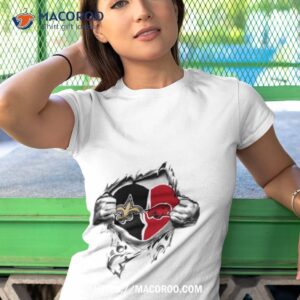 blood inside me new england saints and arkansas razorbacks 2023 shirt tshirt 1