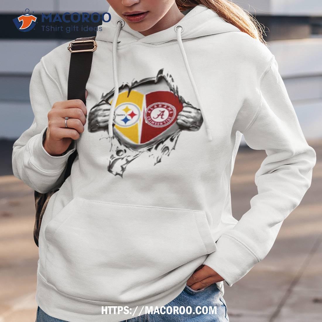 Blood inside me Pittsburgh steelers and alabama crimson tide 2023 shirt,  hoodie, sweater, long sleeve and tank top