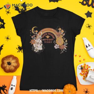 Boho Skull Halloween Autumn Witchy Thick Thighs Spooky Vibes Shirt