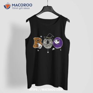 boo skull spider witch hat halloween shirt tank top