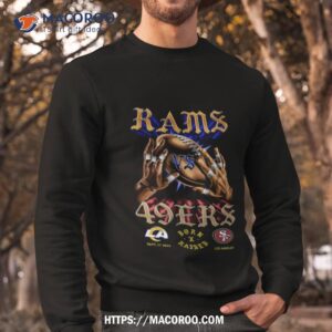 born x raised rams 49ers head to head tee sweatshirt