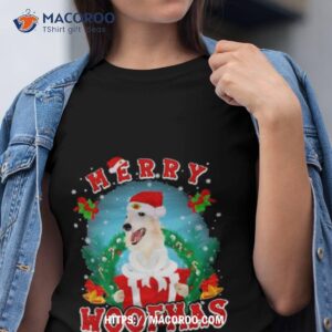 Borzoi Dog Merry Woofmas Santa Hat Gift Christmas 2023 Shirt