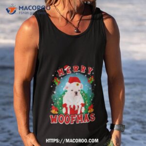 bulldog merry woofmas santa hat gift christmas 2023 shirt tank top