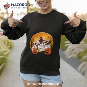 bulldog mummy witch dog moon ghosts halloween day shirt sweatshirt
