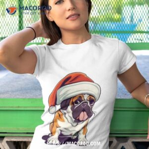 bulldog wearing a christmas hashirt tshirt 1