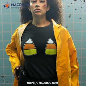 candy corn on boobs costume party adult humor halloween shirt tshirt 2