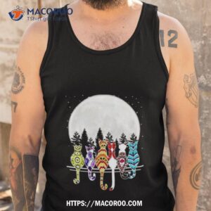 cat moon art shirt tank top