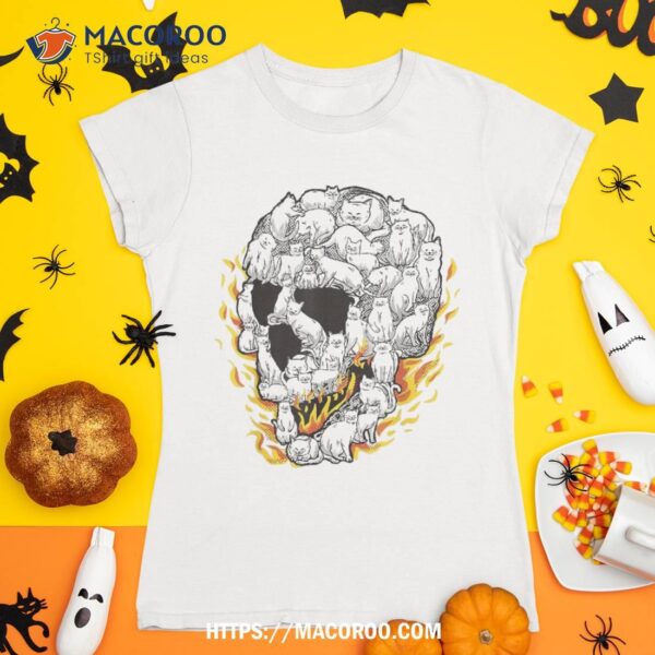 Cat Skull Kitty Skeleton Halloween Costume Shirt