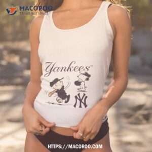 Charlie Brown And Snoopy Playing Baseball New York Yankees Mlb 2023 Shirt