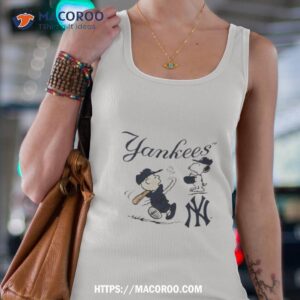 charlie brown and snoopy playing baseball new york yankees mlb 2023 shirt tank top 4