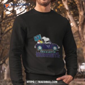 charlotte hornets basketball snoopy dog driving car shirt sweatshirt