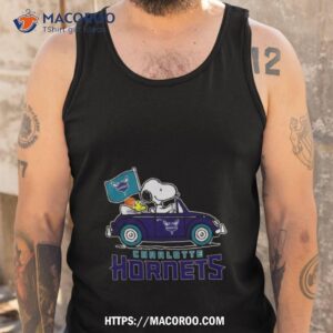 charlotte hornets basketball snoopy dog driving car shirt tank top