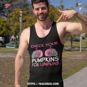 check your pumpkins breast cancer awareness shirt halloween tank top