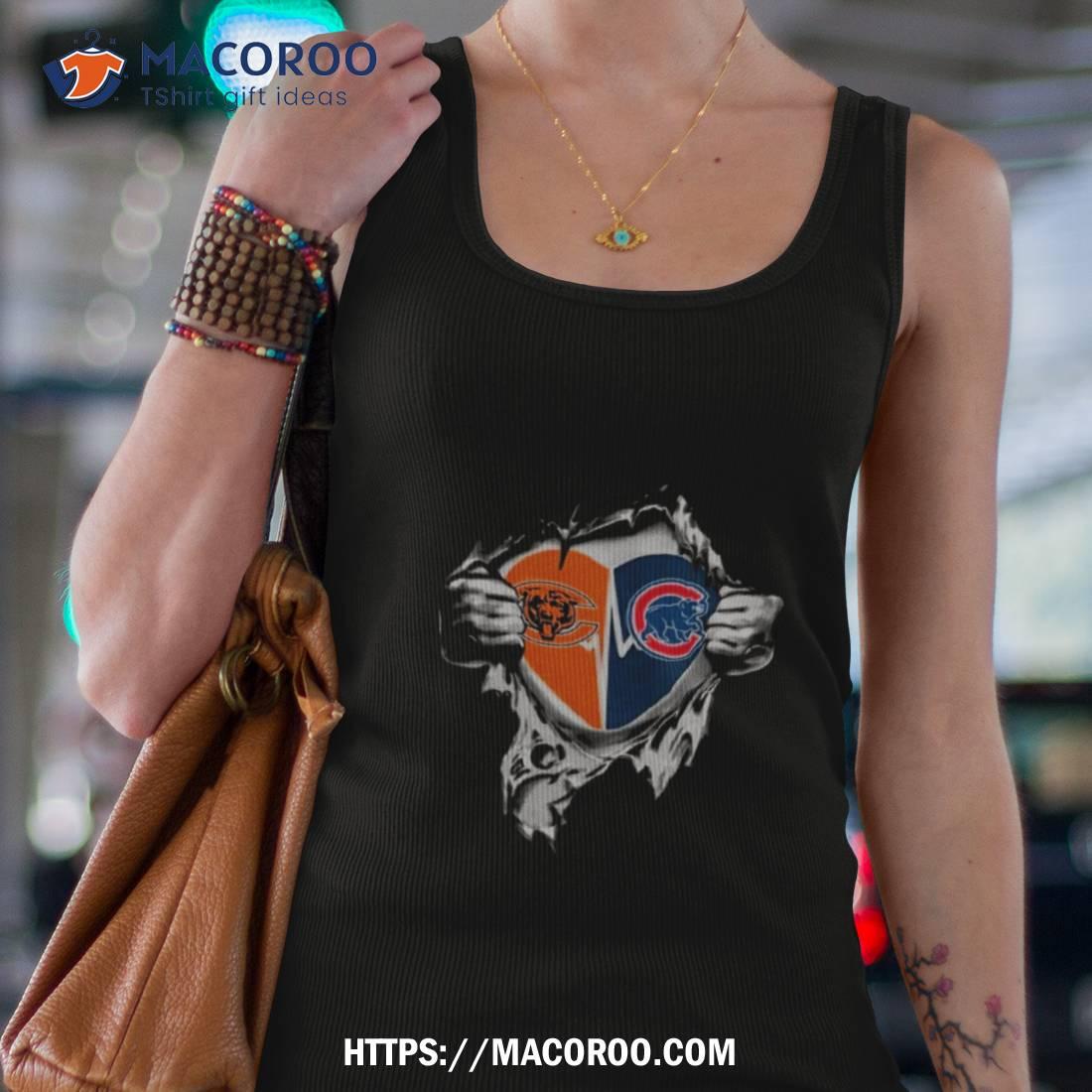 Chicago Bears inside my heart Chicago Cubs shirt, hoodie, sweater, ladies-tee  and tank top