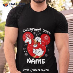 Christmas 2023 Your Name Santa Donald Duck And Daisy Duck Xmas Disney Mickey And Friends T Shirt