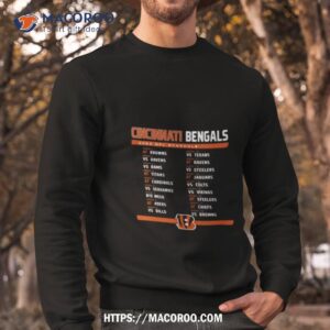 Cincinnati Bengals 2023 Nfl Schedule T Shirt 2 cincinnati bengals 2023 nfl schedule t shirt sweatshirt