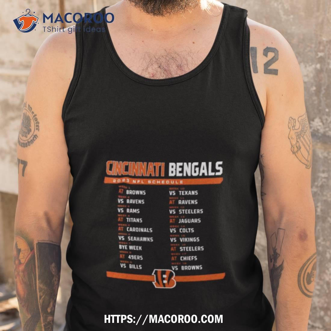 Cincinnati Bengals 2023 Nfl Schedule T Shirt