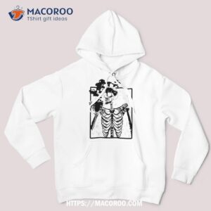 Coffee Drinking Skeleton Skull Halloween Costume Shirt