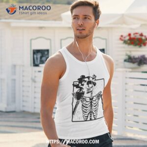 coffee drinking skeleton skull halloween costume shirt tank top