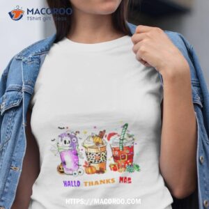 Coffee Happy Hallothanksmas Halloween And Thanksgiving Shirt