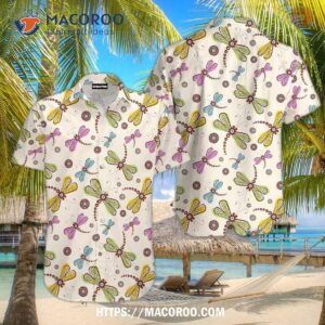 Colorful Dragonfly And Flowers Aloha Hawaiian Shirt