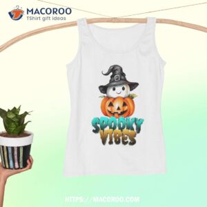 cool spooky vibes halloween cute ghost funny costume kids shirt tank top