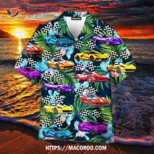 Corvette Car Gift For Lovers Colorful Tropical Aloha Hawaiian Shirt