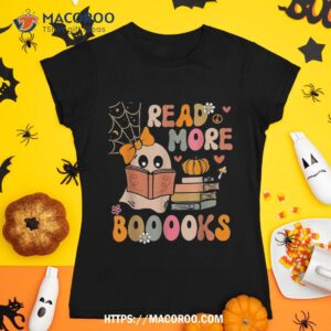 Cute Booooks Ghost Read More Books Funny Teacher Halloween Shirt
