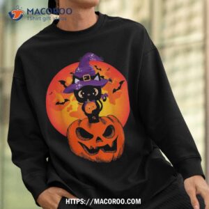 cute halloween black cat witch hat pumpkin for kids girls shirt sweatshirt