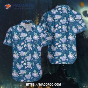 Cute Sloth Blue Tropical Aloha Hawaiian Shirt