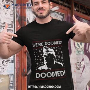 Dads Army We’re Doomed Christmas Knit Pattern Shirt