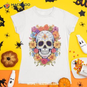 de los muertos day of the dead sugar skull halloween shirt tshirt 1