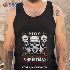 death black metal rocker horns christmas shirt tank top