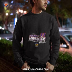 denny hamlin joe gibbs racing team collection black 2023 bass pro shops night race winner shirt sweatshirt