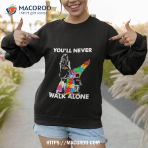 denver broncos you ll never walk alone mom and son autism shirt sweatshirt