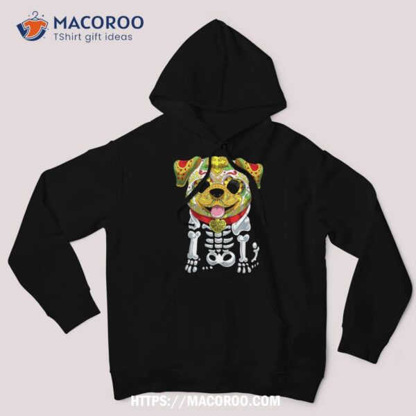 Dia De Los Muertos And Halloween Sugar Skull Bulldog Dog Shirt