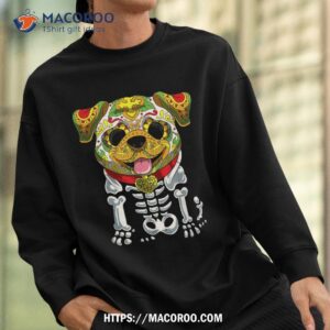 dia de los muertos and halloween sugar skull bulldog dog shirt sweatshirt