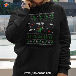 Dinosaur Ugly Christmas Sweater Alien Ufo T Rex Abduction Shirt 1 dinosaur ugly christmas sweater alien ufo t rex abduction shirt hoodie