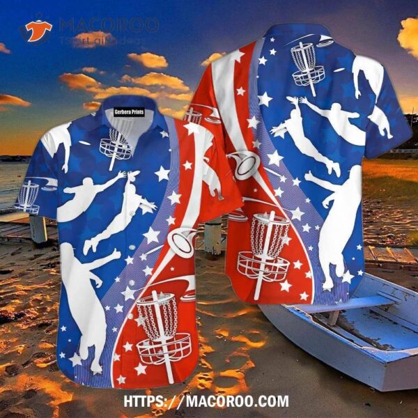 Disc Golf Us Flag Aloha Hawaiian Shirt