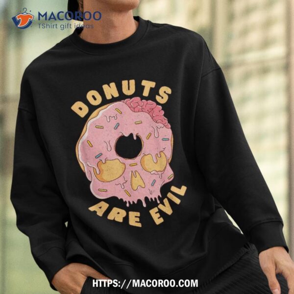 Donuts Are Evil Skull Art Graphic Halloween Zombie Keto Shirt