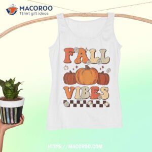 fall vibes retro groovy season leopard autumn shirt tank top