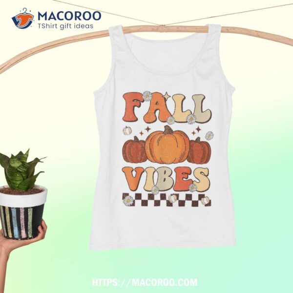 Fall Vibes Retro Groovy Season Leopard Autumn Shirt