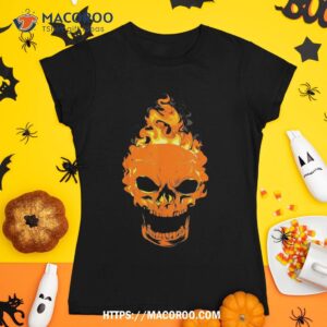 flaming skull awesome screaming fire t shirt tshirt 1