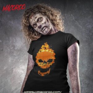 flaming skull awesome screaming fire t shirt tshirt