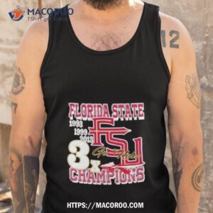 florida state football 3x champions go noles shirt tank top
