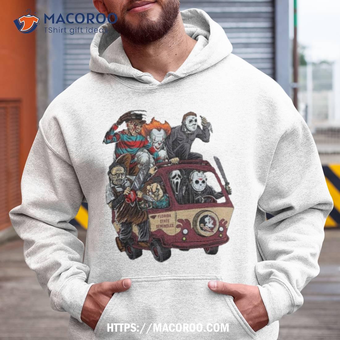 Florida State Seminoles Horror Movies Characters Bus Halloween 2023 Shirt Florida State Seminoles Horror Movies Characters Bus Halloween 2023 Shirt