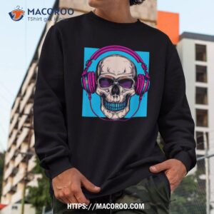 freaky mexican skull with headset halloween shirt sweatshirt