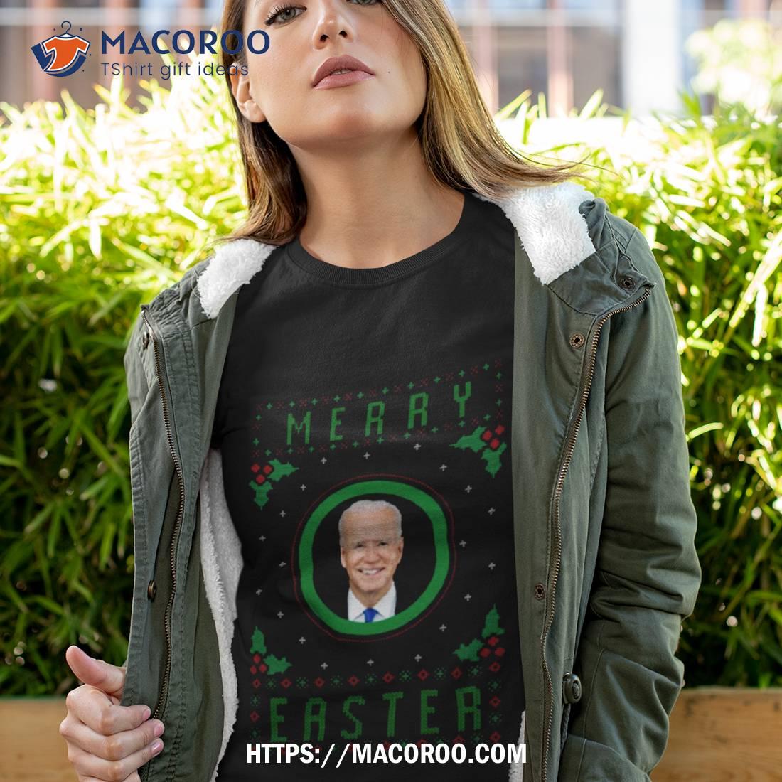 Funny Anti Biden Merry Easter Ugly Christmas Shirt Funny Anti Biden Merry Easter Ugly Christmas Shirt