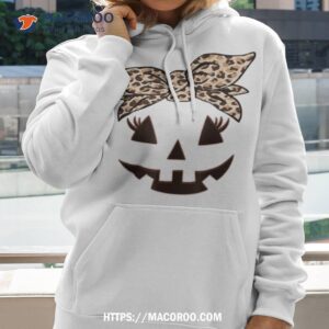 funny halloween jack o lantern leopard pumpkin girls shirt hoodie